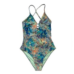 Born Primitive Mint Green Swimsuit Sz L Strappy Back Women’s Swimwear Bikini